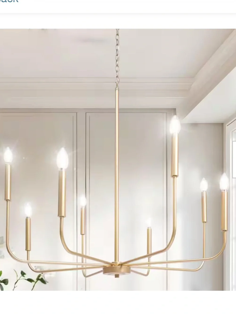 Modern 31.5 in. 8-Light Gold Candlestick Chandelier Living Room, Dining Room